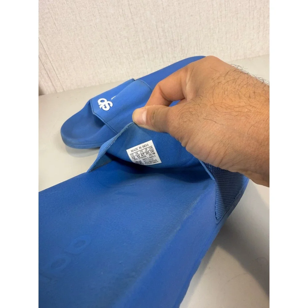 Adidas Cloudfoam Adilette Slides Blue White‎ Mens Athletic Sandals Logo B18